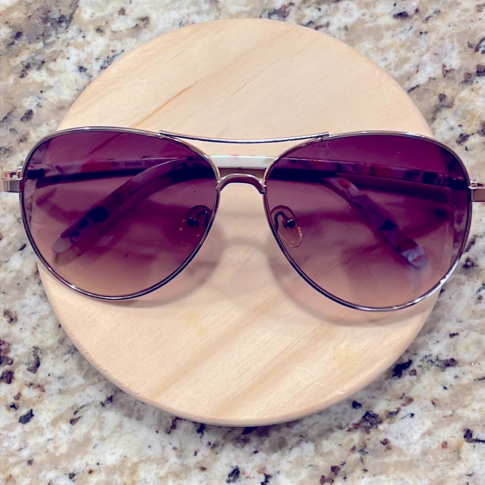 Icing Rose Gold & Floral Print Aviator Sunglasses